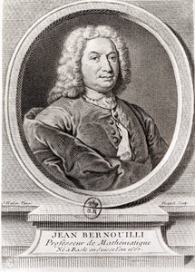 Portrait of Jean Bernoulli engraved by Etienne Ficquet by J. Ruber